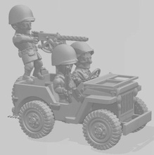 toonkrieg american jeep - wargaming3d miniature wargamming cartoon, Toon, ToonKrieg 3d print model - Mito3D