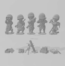 toonkrieg american mortar - wargaming3d miniature wargamming cartoon, Toon, ToonKrieg 3d print model - Mito3D