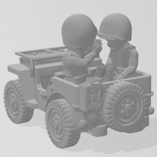 Ton Krieg amerikanisch Granatwerfer Jeep wargaming3d Karikatur toon Miniatur Wargaming 3D print model - Mito3D
