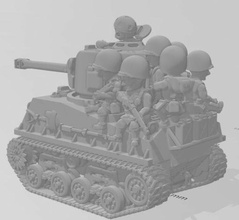 ton savaşı Amerikan tank biniciler wargaming3d minyatür savaş oyunları karikatür göstermek 3d print model - Mito3D