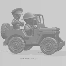 guerre tons Britanique jeep wargaming3d miniature wargaming dessin animé Afficher 3d print model - Mito3D