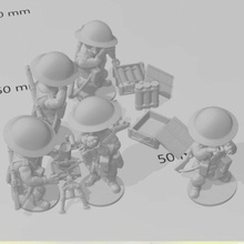 guerra tonos británico mortero wargaming3d miniatura juego dibujos animados show 3d print model - Mito3D