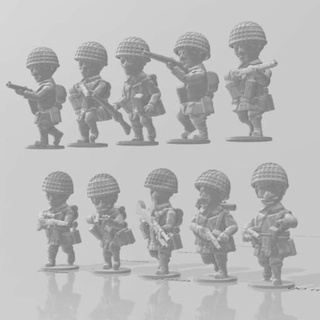 toonkrieg british paras assaulting - wargaming3d Categories: 1:56 / 28mm, 1939-1945: WW2, Canada, Commonwealth, DIGITAL STL FILES, United Kingdom cartoon toon miniature wargamming 3d print model - Mito3D