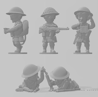 guerre tons Britanique spécialistes wargaming3d dessin animé toon miniature wargaming 3d print model - Mito3D