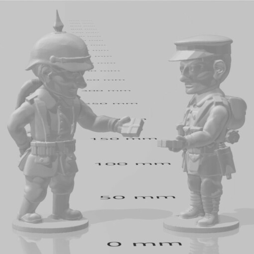 guerre tons Noël trêve 1914 wargaming3d dessin animé toon miniature wargaming 3D print model - Mito3D