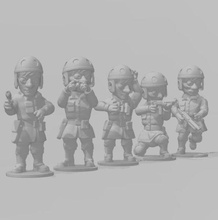 toonkrieg dismounted american tank crew - wargaming3d miniature wargamming cartoon, Toon, ToonKrieg 3d print model - Mito3D