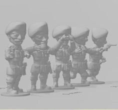 guerra tonos desmontado británico tanque tripulación wargaming3d miniatura juego dibujos animados show 3d print model - Mito3D