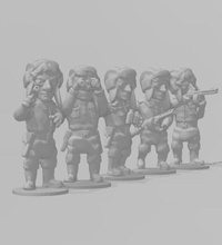Ton Krieg abgestiegen Russisch Panzer Besatzung wargaming3d Miniatur Wargaming Karikatur Show 3d print model - Mito3D