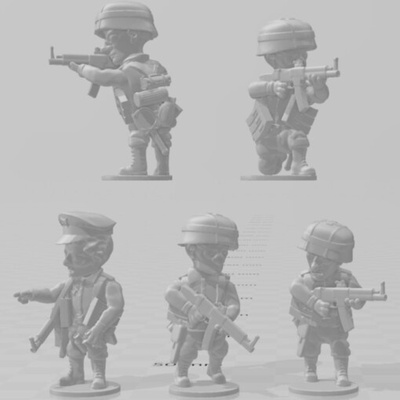 ton krieg fallschirmj gänger stg 44 wargaming3d 1 56 28mm 1939 1945 wwii ww2 3d ausdrucke historisch genau karikatur chbi manga toon miniatur wargaming 3d print model - Mito3D