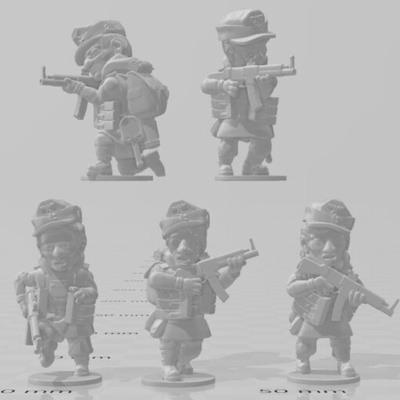 ton krieg berg gänger stg 44 wargaming3d 1 56 28mm 1939 1945 wwii ww2 3d ausdrucke deutsche historisch genau karikatur chbi manga toon miniatur wargaming 3d print model - Mito3D