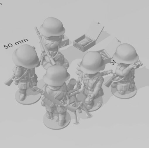 toonkrieg german mortar - wargaming3d miniature wargamming cartoon, Toon, ToonKrieg 3D print model - Mito3D