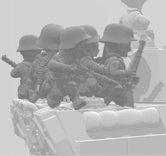 ton savaşı Almanca tank biniciler wargaming3d minyatür savaş oyunları karikatür göstermek 3d print model - Mito3D
