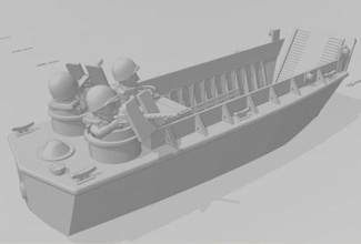 guerra tonos Higgins barco wargaming3d miniatura juego dibujos animados show 3d print model - Mito3D