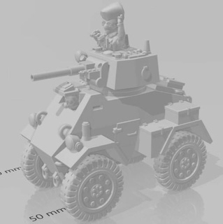 toonkrieg humber armored car - wargaming3d cartoon toon miniature wargamming 3d print model - Mito3D