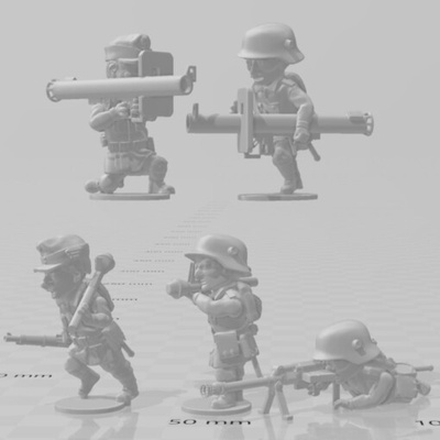 toonkrieg hungarian tank hunters - wargaming3d 1 56 28mm 1939-1945 wwii ww2 3d printables historically accurate hungary cartoon chbi manga toon miniature wargamming 3d print model - Mito3D