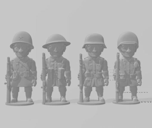 Ton Krieg Infanterie Proben wargaming3d Miniatur Wargaming Karikatur Show 3D print model - Mito3D