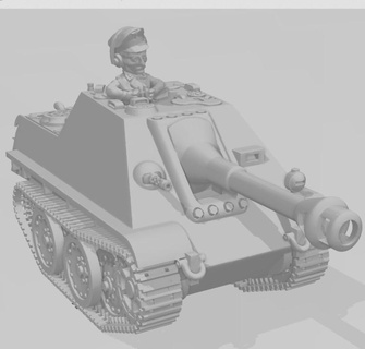 guerra tom Jagdpanther tanque caçador wargaming3d desenho animado toon miniatura jogos 3d print model - Mito3D