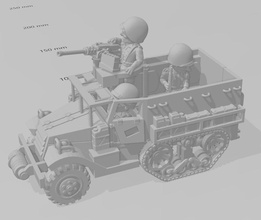 guerra tonos m3 media pista wargaming3d miniatura juego dibujos animados M3 3d print model - Mito3D