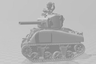 Ton Krieg m4a1 Sherman Panzer wargaming3d Miniatur Wargaming Karikatur M4 ToonKrieg WW 2 3d print model - Mito3D