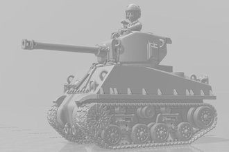 ton savaşı m4a3 Sherman tank wargaming3d minyatür savaş oyunları 1 56 28mm karikatür ToonKrieg WW 2 3d print model - Mito3D