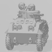 toonkrieg m8 greyhound - wargaming3d miniature wargamming cartoon, Toon, ToonKrieg 3d print model - Mito3D