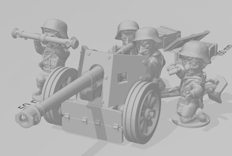 guerra dei toni pak 40 wargaming3d miniatura wargaming anti serbatoio pistola cartone animato 3d print model - Mito3D