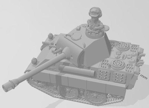 Ton Krieg Panther wargaming3d Miniatur Wargaming Karikatur Show 3d print model - Mito3D