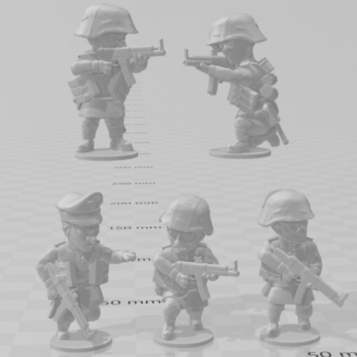 toonkrieg panzergrenadiers stg 44 - wargaming3d 1 56 28mm 1939-1945 wwii ww2 3d printables german historically accurate cartoon chbi manga toon miniature wargamming 3D print model - Mito3D