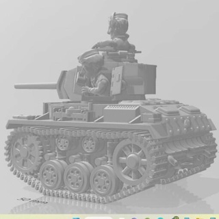 ton savaşı pzkw iii wargaming3d karikatür toon minyatür savaş oyunları 3d print model - Mito3D