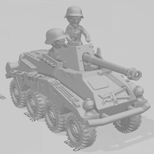 guerra tom sdkfz 234 4 wargaming3d miniatura jogos desenho animado exposição 3d print model - Mito3D