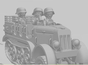 guerra dei toni sdkfz 7 halftrack wargaming3d miniatura wargaming cartone animato mostrare 3d print model - Mito3D