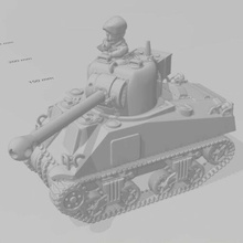 Ton Krieg Sherman Panzer wargaming3d Miniatur Wargaming Karikatur Show 3d print model - Mito3D