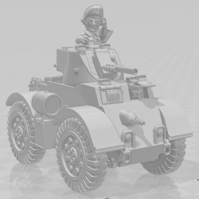 toonkrieg staghound - wargaming3d 1 56 28mm 1939-1945 wwii ww2 3d printables commonwealth historically accurate united kingdom cartoon chbi manga toon miniature wargamming 3d print model - Mito3D