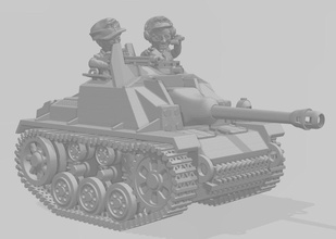 Ton Krieg Stug wargaming3d Miniatur Wargaming Angriff Gewehr Karikatur Show 3d print model - Mito3D