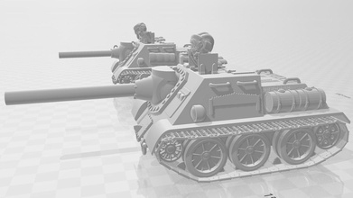 guerra tom su100 wargaming3d miniatura jogos assalto arma fogo russo Toon Krieg WW 2 3d print model - Mito3D