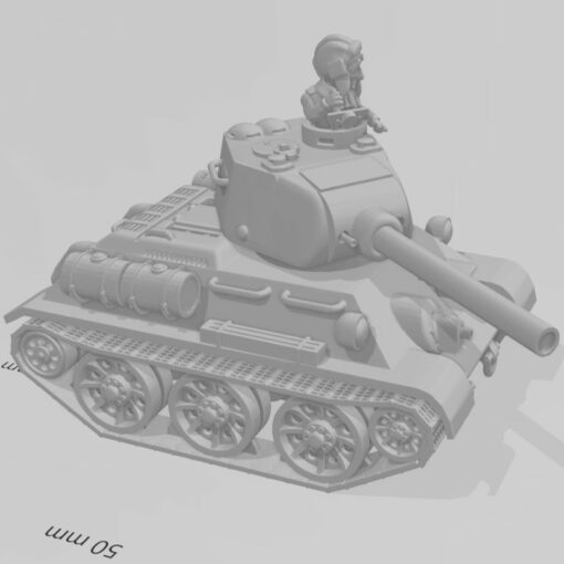 guerra tom t34 85 wargaming3d desenho animado toon miniatura jogos 3D print model - Mito3D