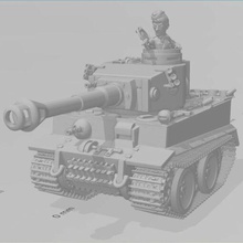 Ton Krieg Tiger früh wargaming3d Miniatur Wargaming Karikatur Show 3d print model - Mito3D