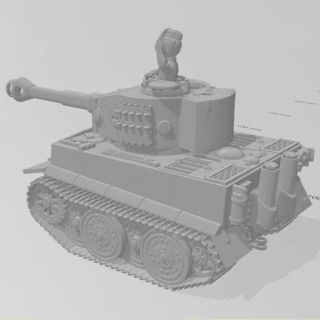toonkrieg tiger tank late - wargaming3d cartoon toon miniature wargamming 3d print model - Mito3D