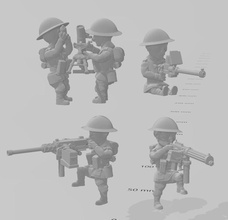 toonkrieg universal carrier weapon options - wargaming3d miniature wargamming cartoon, ToonKrieg 3d print model - Mito3D