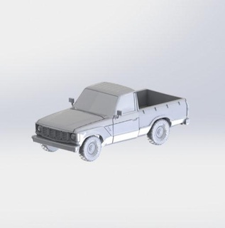 toyota hilux - wargaming3d Categories: 1:100 / 15mm, 1:56 28mm, 1:72 & 1:76 20mm, 1980+: Modern, Other 1 100 15mm 56 28mm 72 car miniature wargamming 3d print model - Mito3D
