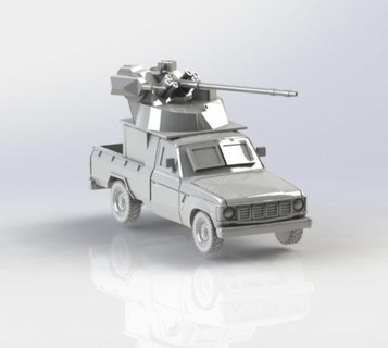 toyota hilux w btr-82a turret - wargaming3d Categories: 1:100 / 15mm, 1:56 28mm, 1:72 & 1:76 20mm, 1980+: Modern, Other 1 100 15mm 56 28mm 72 gun truck miniature wargamming 3d print model - Mito3D