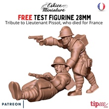 omaggio tenente piscio morto Francia 28mm gratuito test figurina wargaming3d miniatura wargaming 1 56 francese 3d print model - Mito3D
