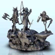 trio undead archers - wargaming3d miniature wargamming Accessories, age, beast, chaos, character, dark, darkness, deamon, devil, figure, figures, figurine, games, mini, miniatures, necro, resin, rpg, scenery, sla, squad, statue, tabletop, terrain, warhammer, zombie 3d print model - Mito3D