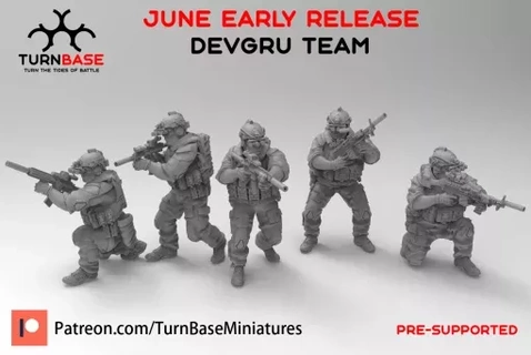 turnbase miniatures wargames- devgru set june patreon release - wargaming3d Category: Historically Accurate miniature wargamming 3d print model - Mito3D