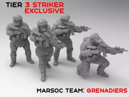 turnbase miniatures wargames- marsoc grenadiers june exclusive - wargaming3d Category: Historically Accurate miniature wargamming 3d print model - Mito3D