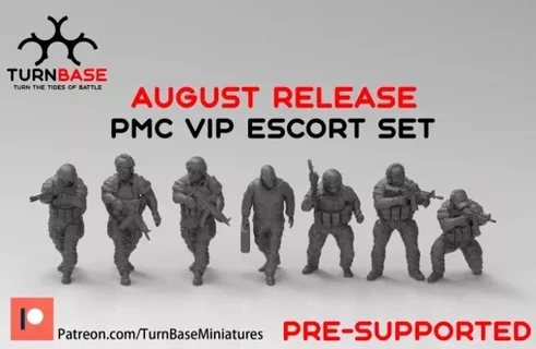 turnbase miniatures wargames- pmc vip escort - wargaming3d Category: Historically Accurate miniature wargamming 3d print model - Mito3D