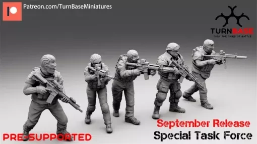turnbase miniatures wargames- special task force september release - wargaming3d Category: Historically Accurate miniature wargamming 3d print model - Mito3D
