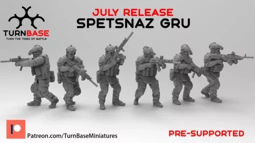 turnbase miniatures wargames- spetsnaz gru - wargaming3d Category: Historically Accurate miniature wargamming 3d print model - Mito3D
