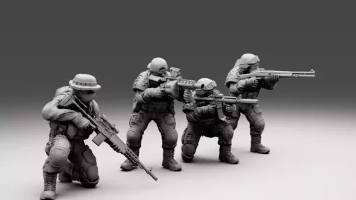 turnbase miniatures wargames - usmc survivors wargaming3d Category: Historically Accurate miniature wargamming 3d print model - Mito3D