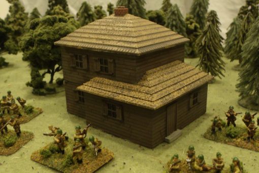 Geschichte zwei mittlere Gebäude aus Holz Reetdach - wargaming3d 28mm Miniatur medium wargaming detaillierte innen heraus kommt drei separate Stücke Erdgeschoss Obergeschoss Dach kann vertauscht andere kleine Dächer hinzufügen Vielfalt 3D print model - Mito3D